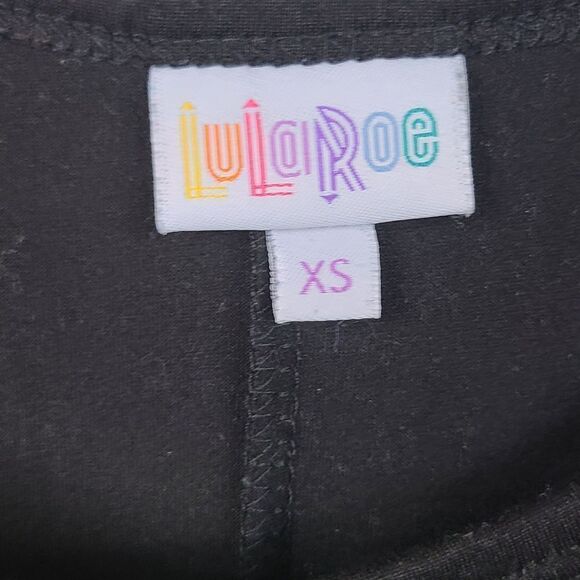 LuLaRoe Solid Black Carly Dress XS (2/4) Jersey Knit Swing Midi Pocket Hi-Low - Picture 5 of 7